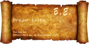 Brejer Erika névjegykártya